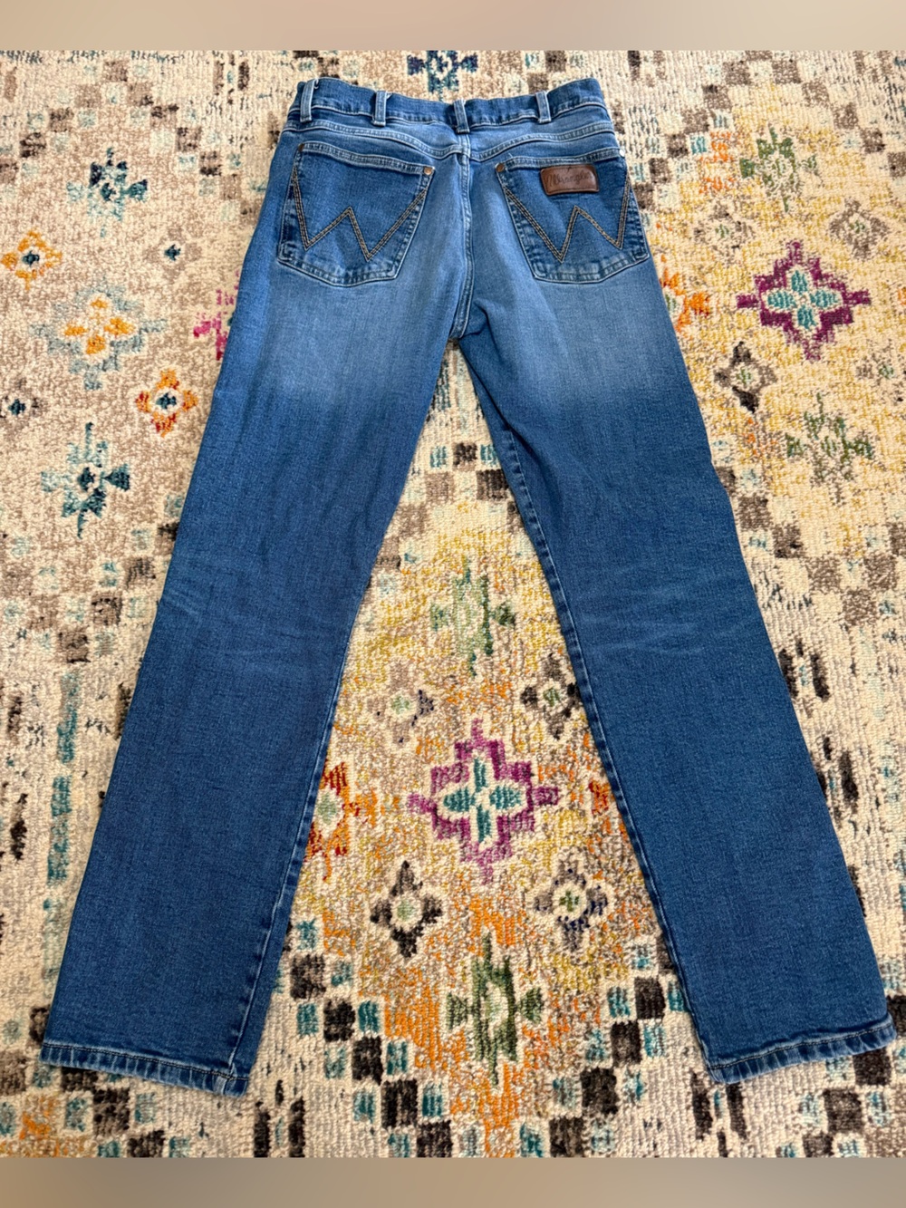 Wrangler Medium Blue Denim Straight Jeans